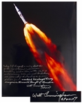 Walter Cunningham Signed 16 x 20 Photo With Poignant Message on the Legacy of Space Travel -- ...I find myself preaching about the golden age of spaceflight, because something went on there...